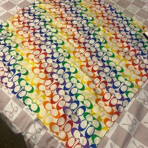 coach rainbow silk scarf/ bandana